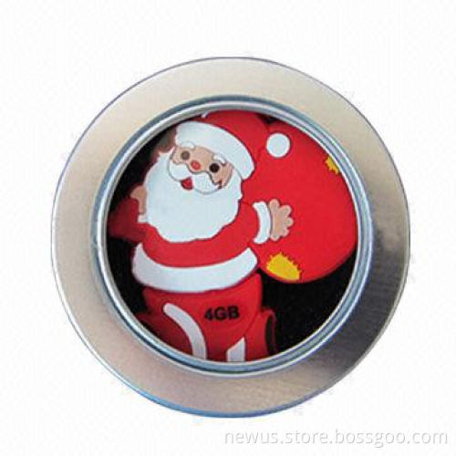 Christmas USB Flash Drive with 10 Years Data Retention, Customized Designs Accepted
